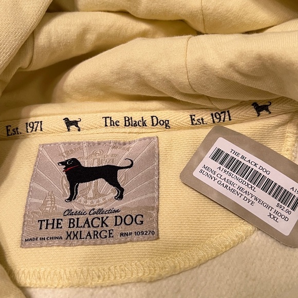New Mens XXL BLACK DOG Heavyweight hoodie. - Picture 2 of 6
